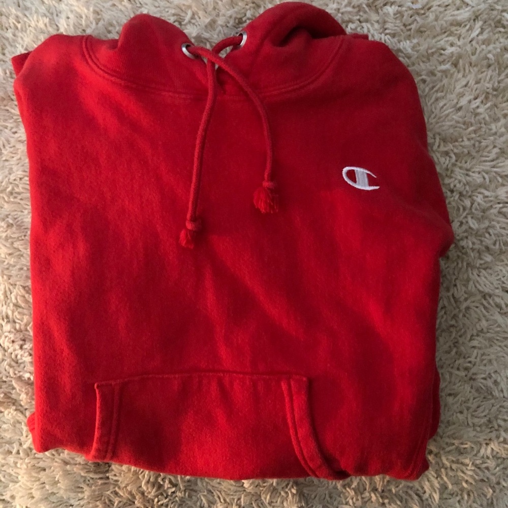 Champion red hoodie xs